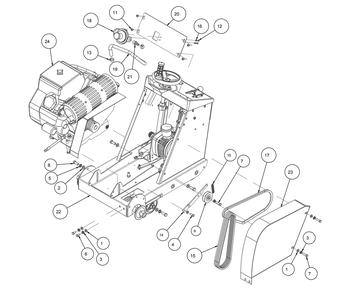 Section 01 Diagram and Parts List for MK-2425SSP 170958 MK Diamond Concrete Saw